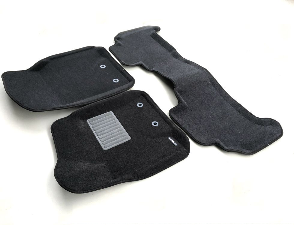 Коврики текстильные Euromat 3D Business (с крепежом) для салона Toyota Land Cruiser 200 2012-2021 Темно-серые. Артикул EMC3D-005103G