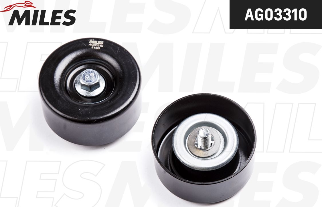 Натяжной ролик (натяжитель) приводного поликлинового ремня Miles. Артикул AG03310