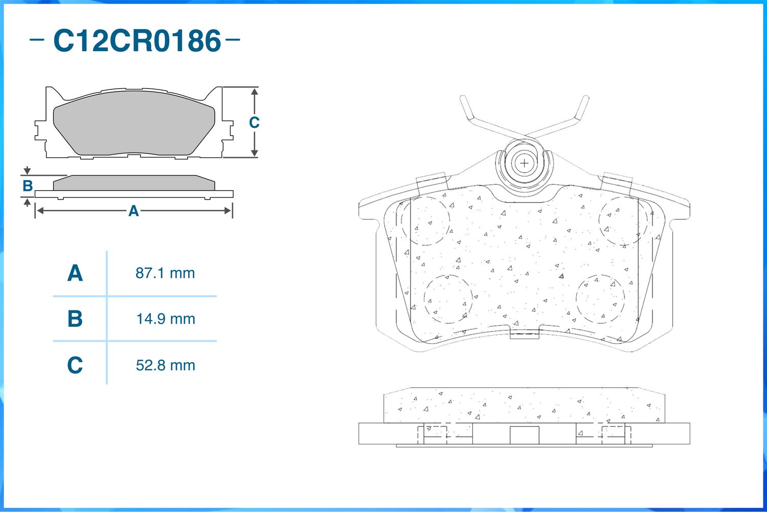 Колодки задние (Cworks). Артикул C12CR0186