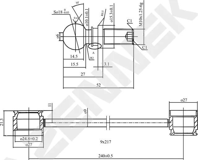 Тяга стабилизатора передняя FORD FOCUS 00-09 (Zennek). Артикул DST0007