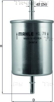 Топливный фильтр Mahle для SEAT Exeo 2009-2010. Артикул KL 79