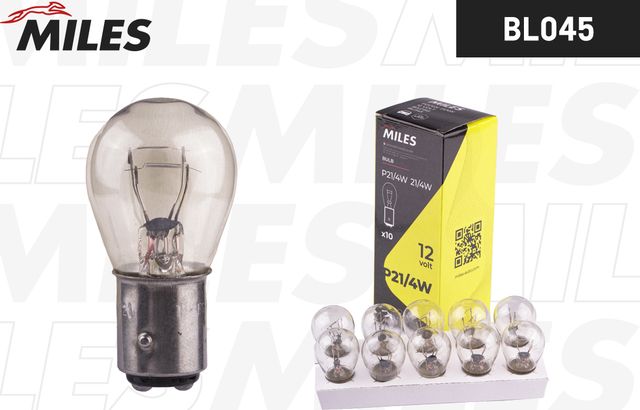 Лампа P21/4W 12V 21/4W BAZ15d Miles. Артикул BL045