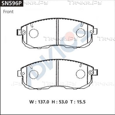 Тормозные колодки Advics передние для Nissan Teana J32 2008-2013. Артикул SN596P