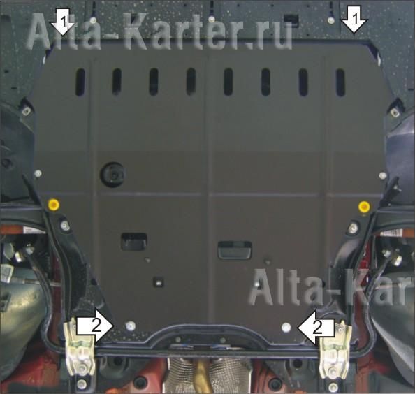 Защита Мотодор для картера, КПП Opel Zafira C Family 2011-2026. Артикул 61501