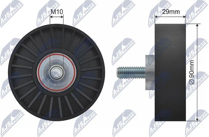Направляющий (ведущий) ролик приводного поликлинового ремня NTY. Артикул RNK-FR-001
