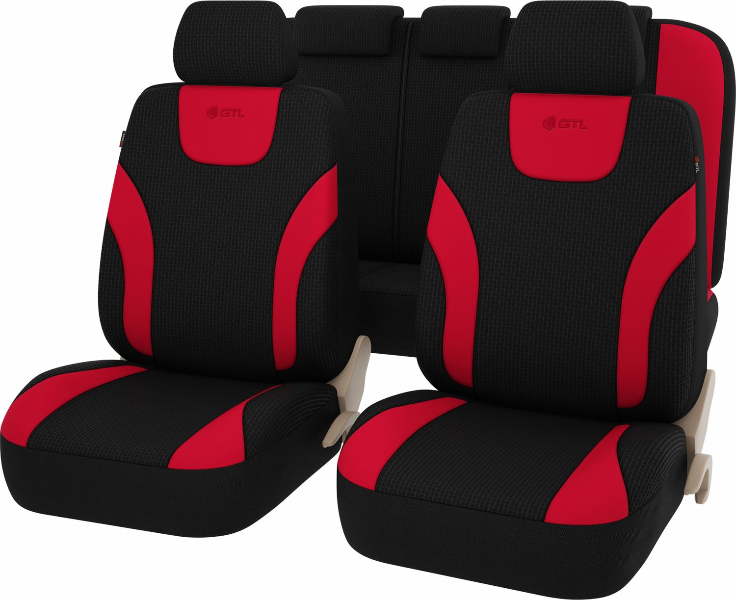 Чехлы универсальные PSV GTL Step на сидения, цвет Красный. Артикул 132695