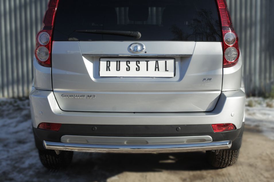 Защита RusStal заднего бампера d63 (дуга) для Great Wall Hover H3 2014-2016. Артикул GWH3Z-001948