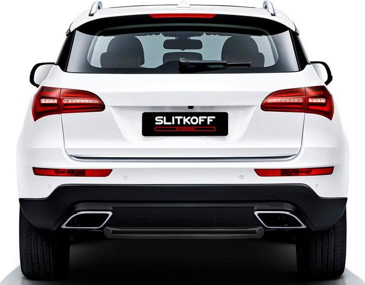 Защита Slitkoff заднего бампера d57 короткая для Zotye Coupa 2018-2026 Черная. Артикул ZOTCOP-008B