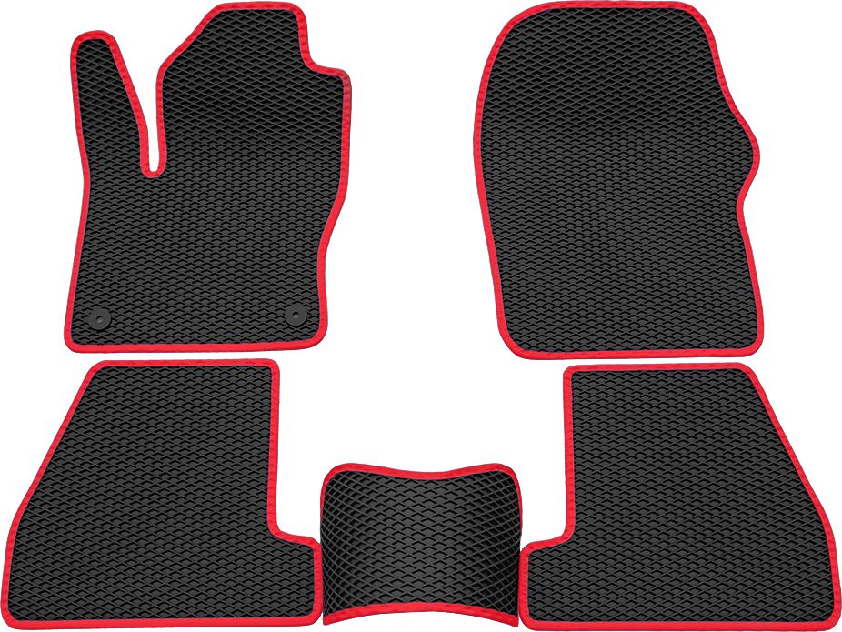 Коврики Rezkon EVA для салона Ford Focus III 2011-2015 Красный кант. Артикул 9016010204