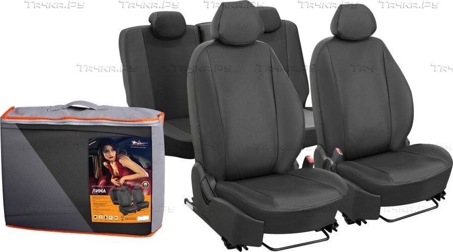 Чехлы Airline Лима (экокожа) на сидения (задн.спин. 1/3) для Renault Duster I рестайлинг 2015-2020, цвет Черный. Артикул ACCS-L-50