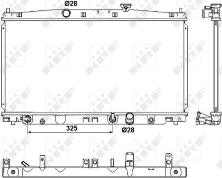 Радиатор охлаждения двигателя NRF (алюминий). Артикул 53094