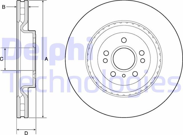 Тормозной диск Delphi. Артикул BG9175C