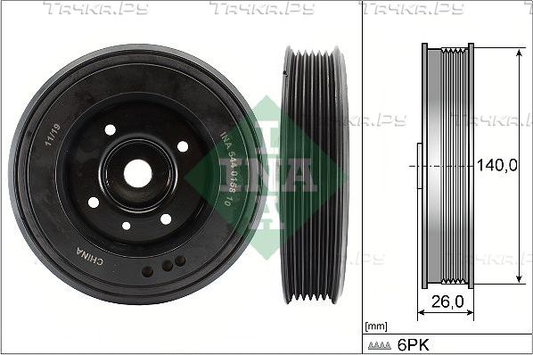 Шкив коленвала Ina для Skoda Superb III 2019-2026. Артикул 544 0158 10