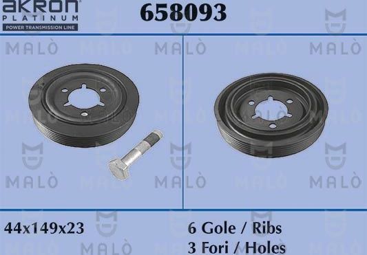 Шкив коленвала Malò. Артикул 658093
