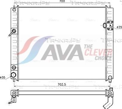 Радиатор охлаждения двигателя AVA. Артикул DN2482
