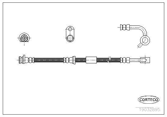 Тормозной шланг Corteco передний правый для Honda Civic VI 1995-2001. Артикул 19032895