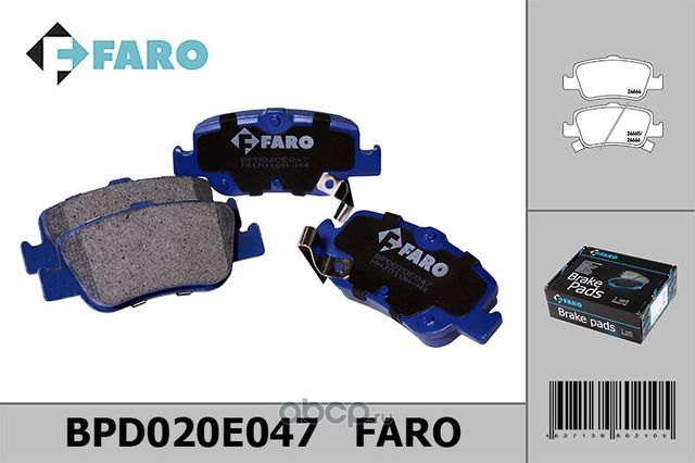 Колодки торм. диск зад.Toyota Auris 1/2, Corolla 10 (2006-) (Faro) Faro. Артикул BPD020E047