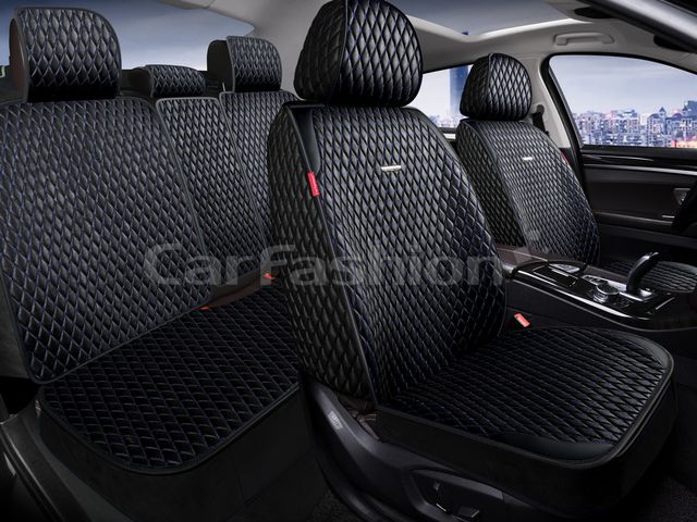 Накидки универсальные CarFashion SherIiff Plus для авто, цвет Черный/Синий. Артикул 27334