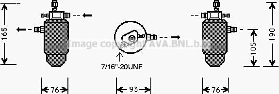 Осушитель кондиционера AVA для Peugeot 406 I 1995-2004. Артикул PED197