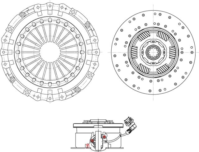 Сцепление в сборе для ам Sitrak C7H 23- КПП ZF Traxon с гидравл. муфт FR 840 (Trialli). Артикул FR840