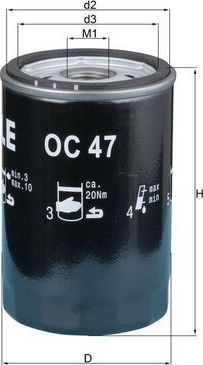Масляный фильтр Mahle-Knecht для BMW 5 II (E28) 1981-1987. Артикул OC 47 OF