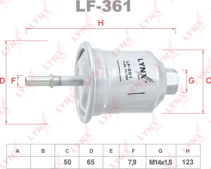 Топливный фильтр LYNXauto. Артикул LF-361