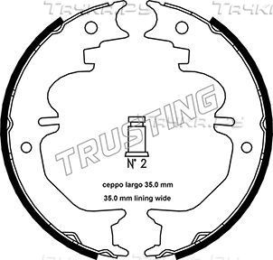 Тормозные колодки (стояночная тормозная система) Trusting задние для Toyota Fortuner II 2015-2026. Артикул 115.313