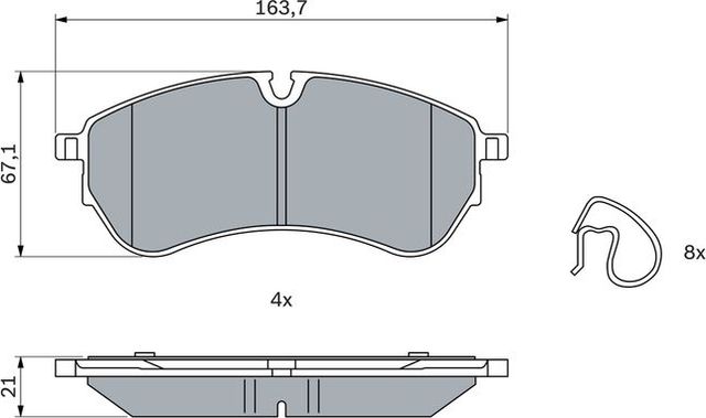 Тормозные колодки Bosch (Low-Metallic). Артикул 0 986 424 929