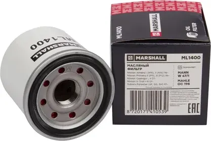 Фильтр масляный Nissan Almera I (N15), II (N16) 96-, Nissan Prime Marshall ML140 Marshall. Артикул ML1400