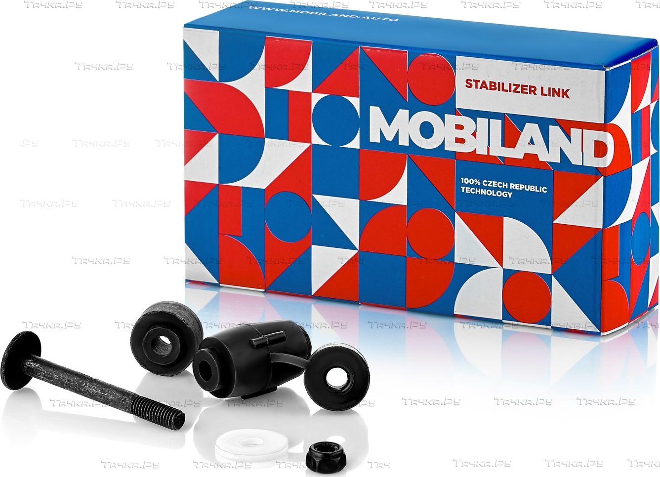 Стойка (тяга) стабилизатора Mobiland передняя для Renault Logan I 2004-2015. Артикул 127101010