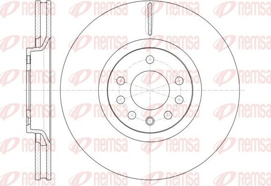Тормозной диск Remsa передний для Opel Astra H 2005-2010. Артикул 61488.10