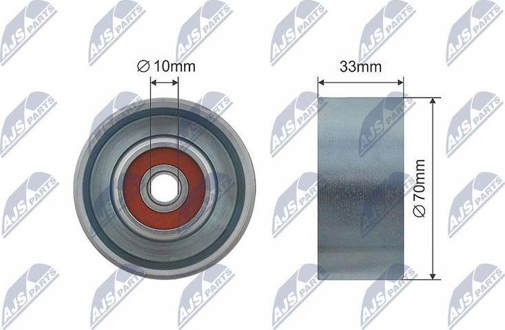 Направляющий (ведущий) ролик приводного поликлинового ремня NTY (Металл). Артикул RNK-NS-022