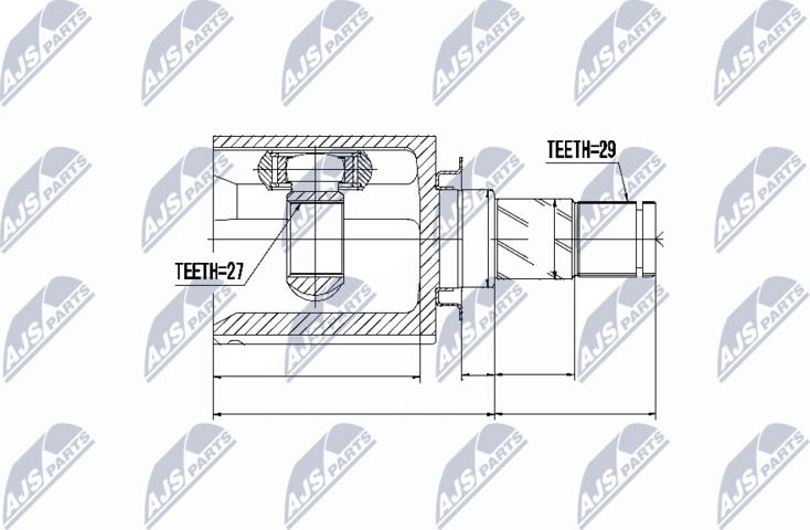 Шрус внутренний (граната) NTY. Артикул NPW-NS-035
