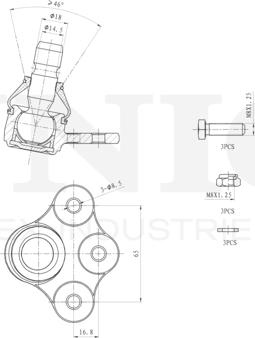 Опора шаровая (Unio). Артикул SSP-20063