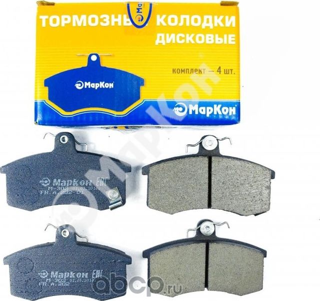 Колодки тормозные дисковые к-т с мех. индикатором износа ВАЗ 2108 - 21099 ИЖ 212 (Markon). Артикул 20202175