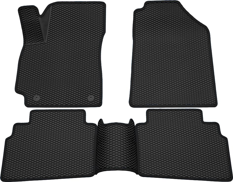 Коврики Rezkon 3D EVA ромб резиновые для салона Kia Seltos 2020-2026 Черный кант. Артикул 9221050101