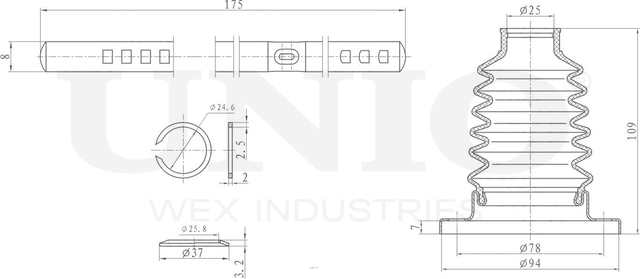 Пыльник ШРУС, комплект (Unio). Артикул DUC-30034K