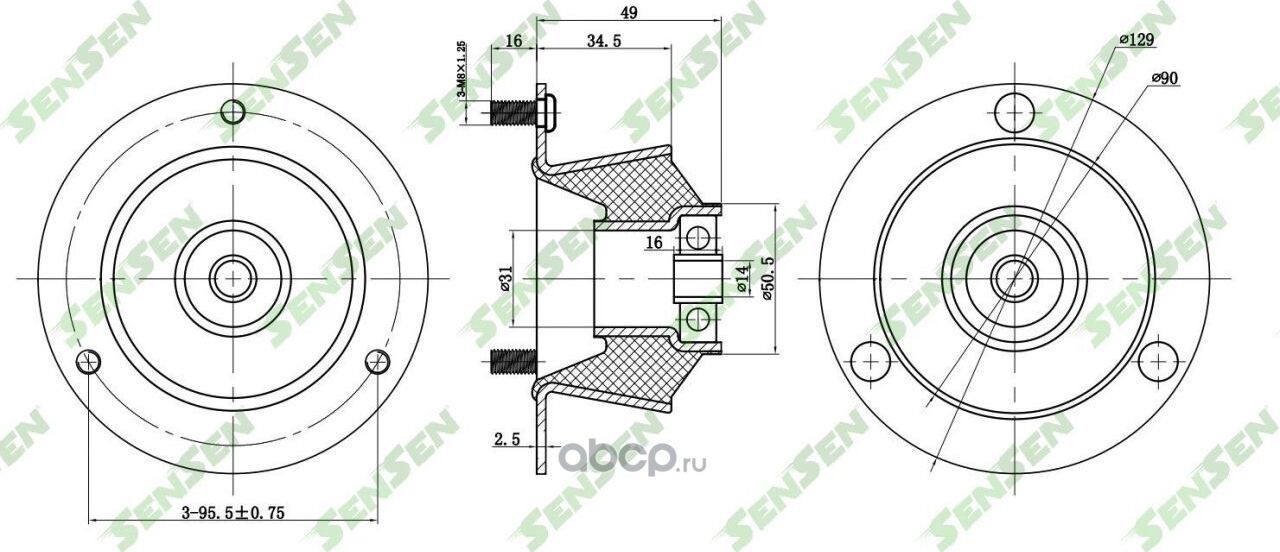 M61158 Опора амортизатора переднего верхняя bmw 3 (e36) 90 (Sensen). Артикул M61158
