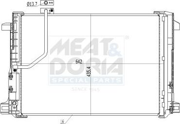 Радиатор кондиционера (конденсатор) Meat & Doria. Артикул 991118