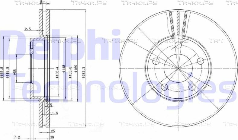 Тормозной диск Delphi. Артикул BG3199