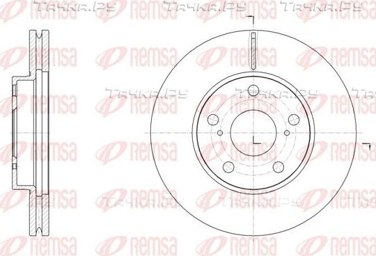 Тормозной диск Remsa передний для Toyota Corolla E170, E180 2013-2019. Артикул 61539.10
