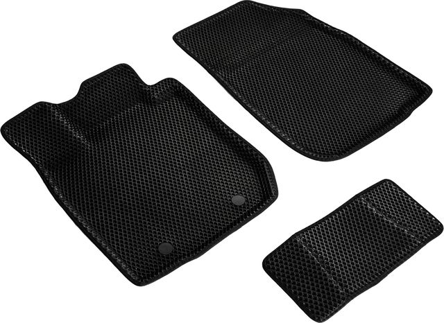 Коврики Seintex 3D EVA Ромб (перед. ряд) для салона Lada Largus 2012-2026 ЧЕРНЫЕ. Артикул 98207