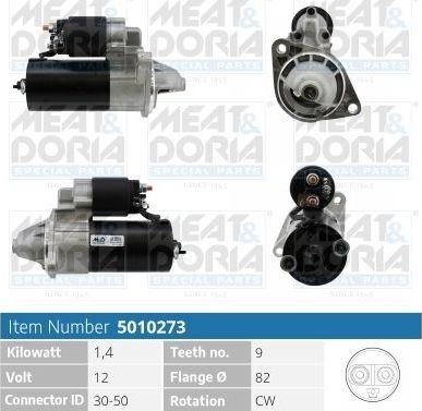Стартер Meat & Doria для Opel Omega A 1986-1994. Артикул 5010273