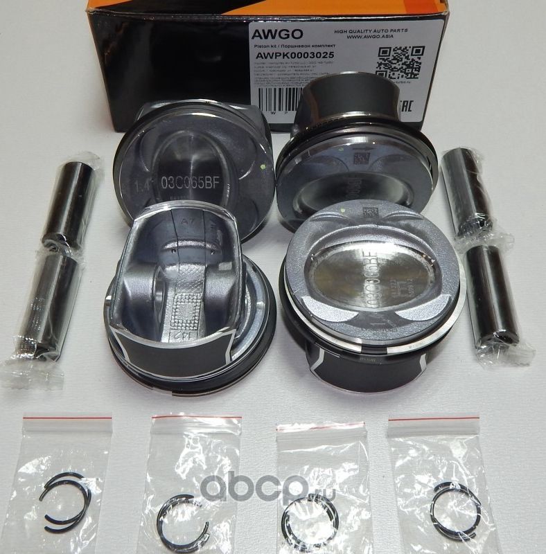 4 шт. порш., кольца, пальцы 0,25 (комплект) AWPK0003025 (Awgo) Awgo. Артикул AWPK0003025