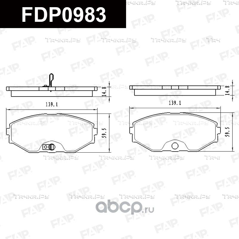 Колодки тормозные передние (FAP). Артикул FDP0983