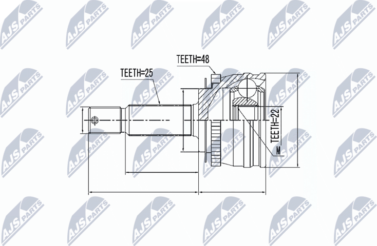 Шрус внутренний (граната) NTY. Артикул NPZ-HY-544