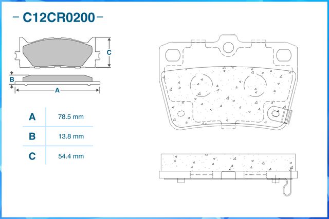 Колодки тормозные задние (Cworks). Артикул C12CR0200
