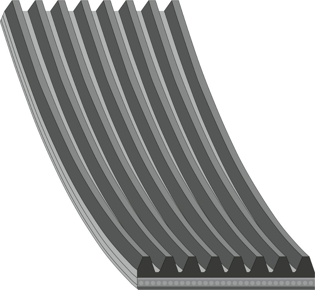 Приводной ремень поликлиновой Blue Print (EPDM (Этилен-пропиленовый каучук)). Артикул AD08R1230