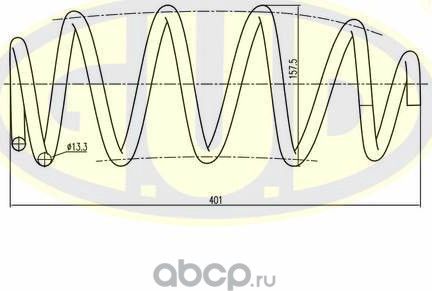 Пружина подвески G.U.D. передняя для Ford Mondeo III 2000-2007. Артикул GCS027579