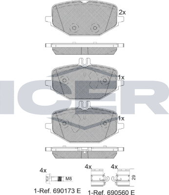 Тормозные колодки Icer. Артикул 182371-203